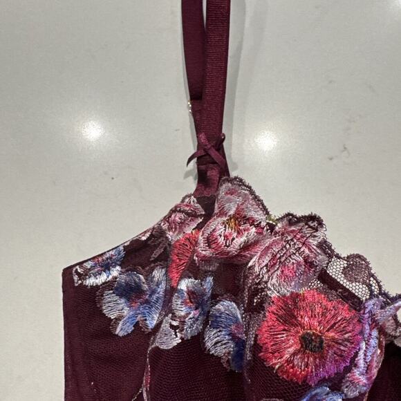 Victoria’s Secret 32DD Dream Angels Floral Push Without Padding Embroidered Bra - Picture 3 of 7